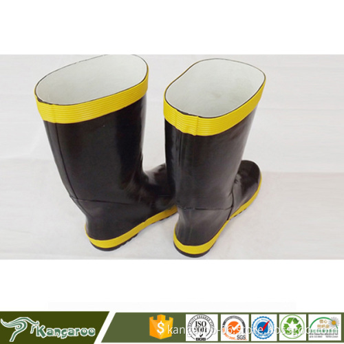 Mining Industrial Fire Firefighter Safty Leather Rubber Boots Shoes